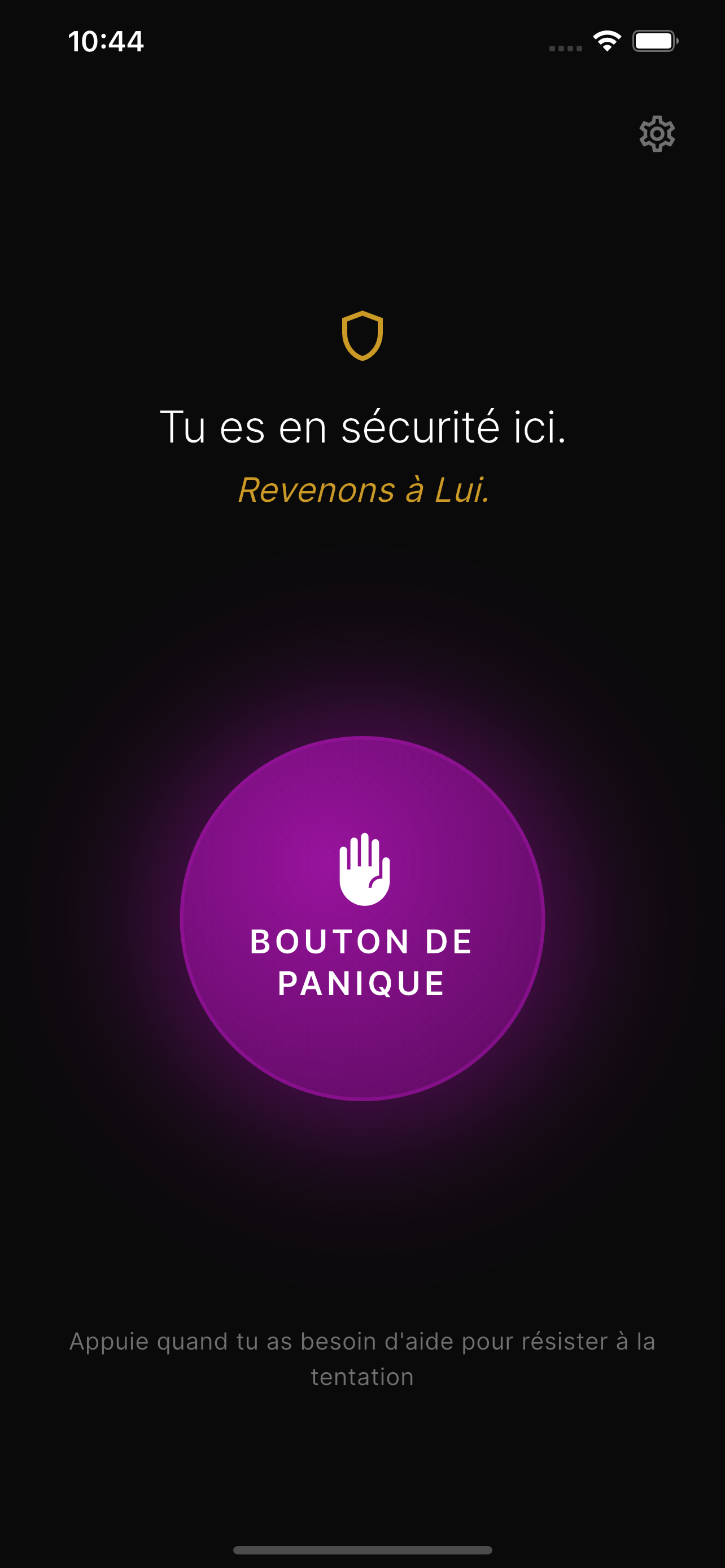 Panic Button screen
