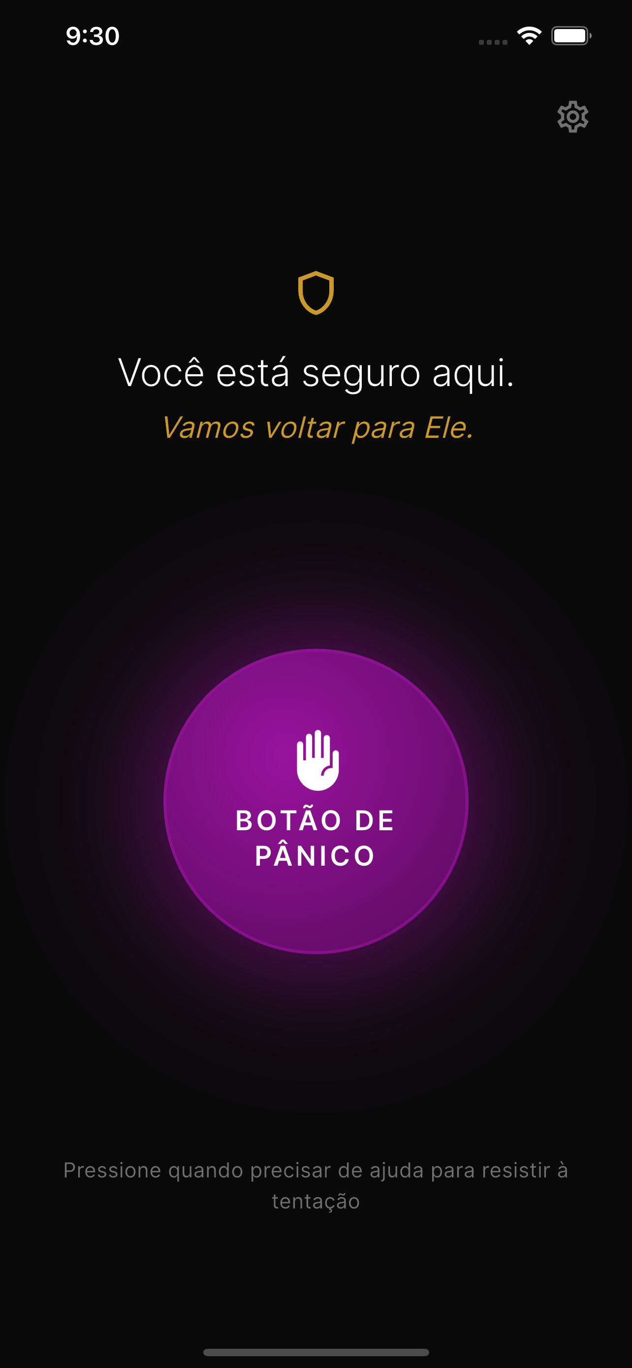 Panic Button screen